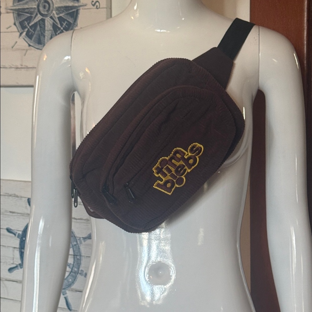Justin bieber Tim Hortons Brown Corduroy Waist Bag like new